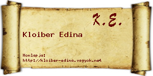 Kloiber Edina névjegykártya